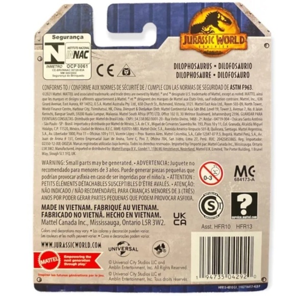 Jurassic World Dominion Uncaged Wild Pop Ups 3" DILOPHOSAURUS dinosaur NEW - Picture 2 of 2